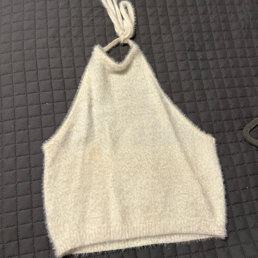 LA Hearts/ PacSun Cream Fuzzy Halter Top